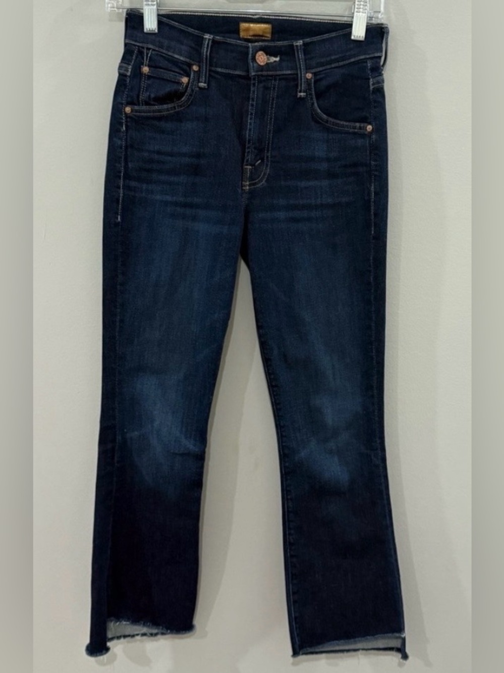 MOTHER Dark Indigo Cropped Ankle Jeans